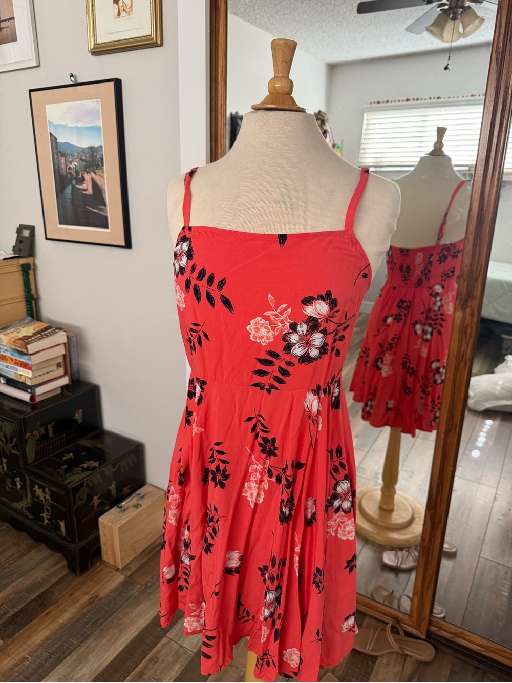 GAP Red Floral Spaghetti-Strap Sundress